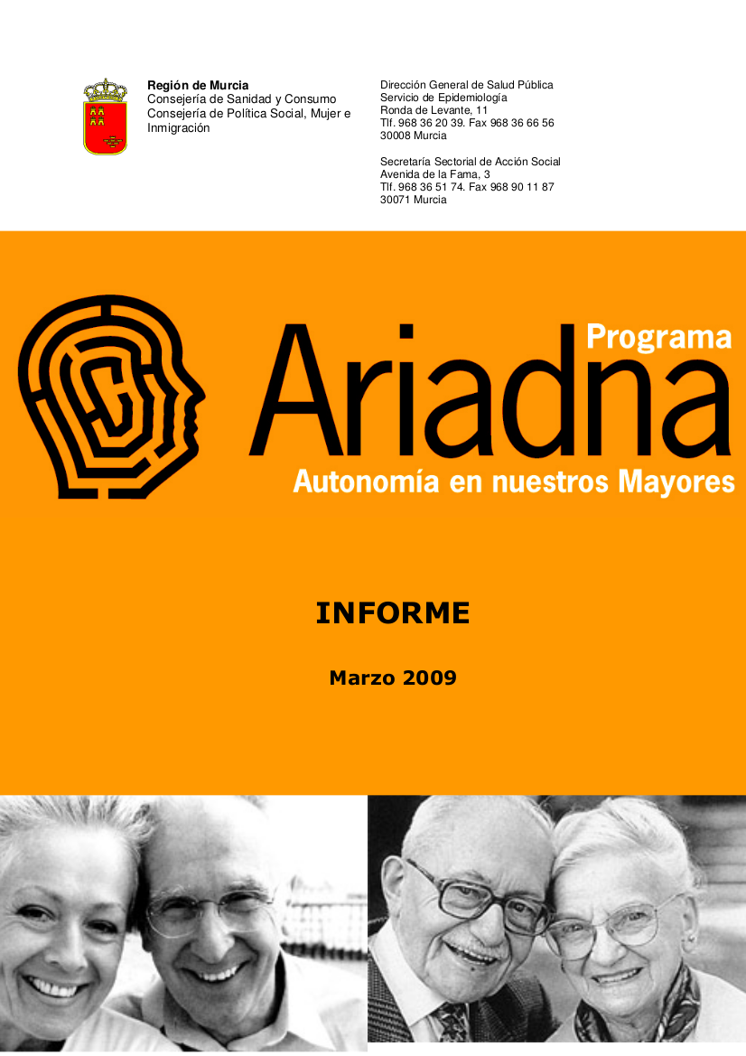 Programa Ariadna: Prevalencia de demencia y deterioro cognitivo en la Región de Murcia