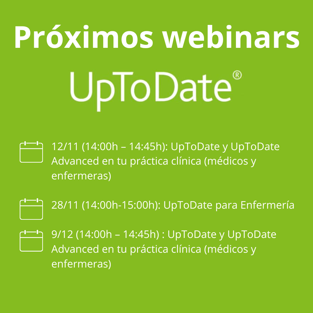 Próximos webinars de UpToDate para medicos y enfermeras